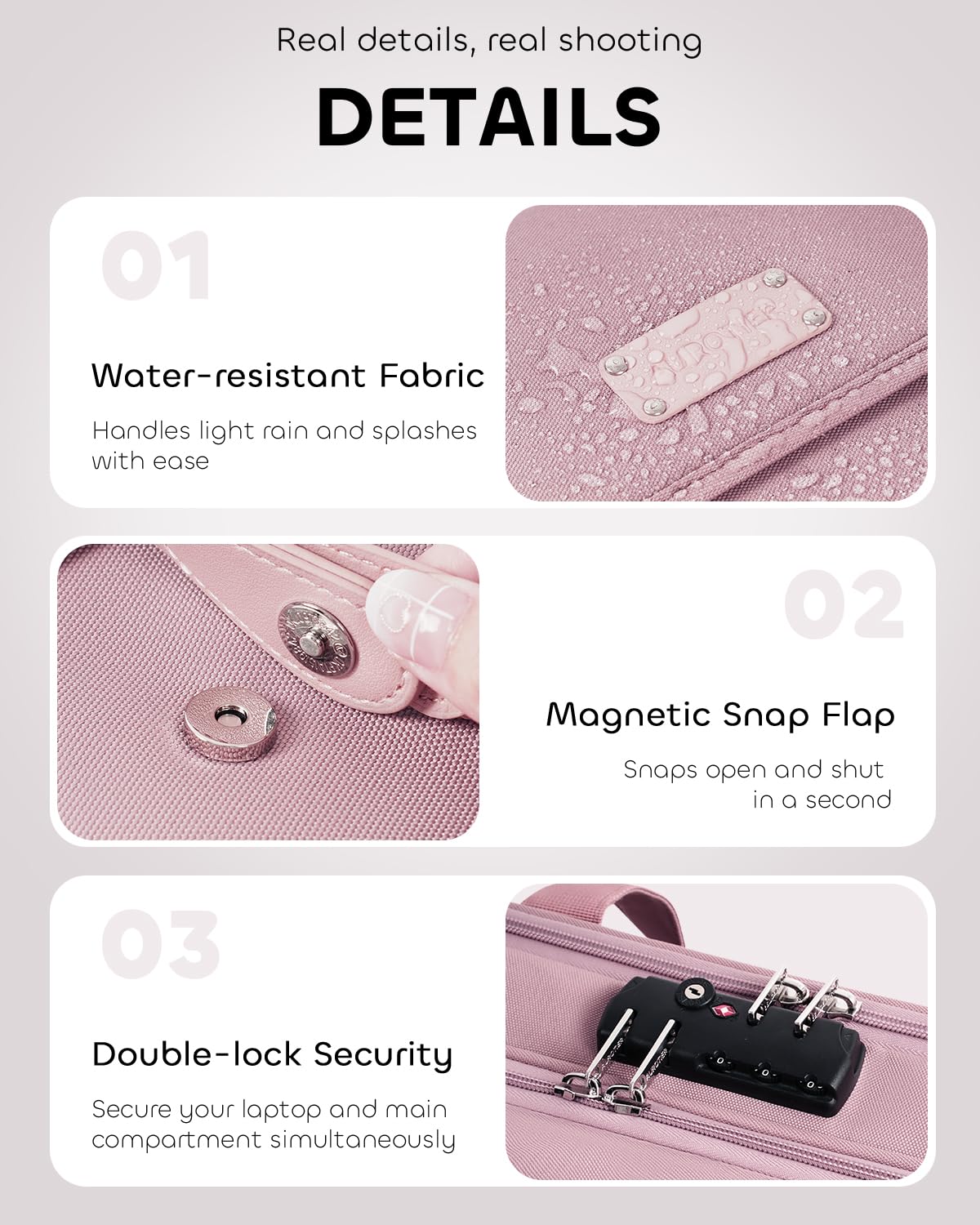 AUROTIER Rolling Laptop Bag Women, Rolling Briefcase for Women with Dual Lock, 16 Inch Computer Bag with Wheels, Roller Underseat Carry On Luggage Personal Item Suitcase for Work Travel Business