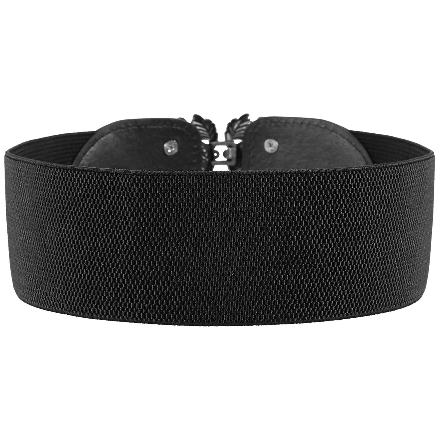 Chuangdi 4 Pieces Women Vintage Wide Waist Belt Black Belt for Dress Elastic Stretch Retro Waistband for Jeans Pants(Rustic Style)