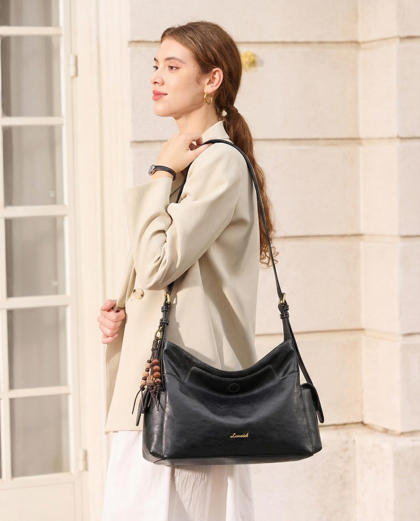 LOVEVOOK Hobo Purses for Women,Soft Faux Leather Crossbody Purse with Tassel Charms,Women's Shoulder Handbags for Daily