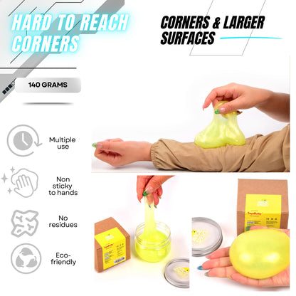 MAGIC SPRUCE Car Cleaning Gel Kit for Car Interior, High End Lemon Scented Cleaning Putty in Classy Jar, Detailing Cleaning Gel Universal Dust Cleaner, for Keyboard Apple Laptop, Car cleaning Supplies
