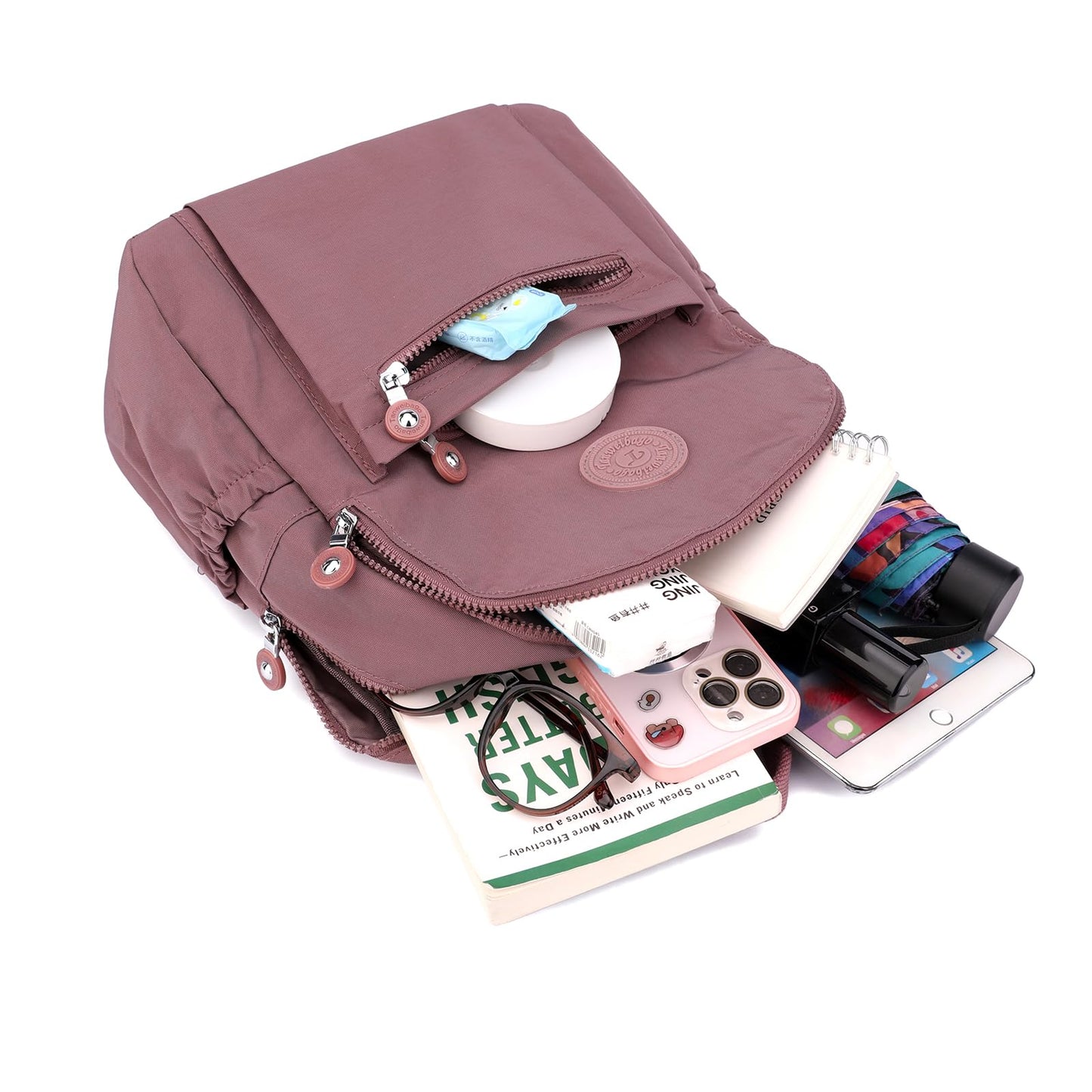Tanweibago Mini Nylon Women Backpacks,11L Small Ladies backpacks Casual Lightweight Women Shopping Travel Daypack (Carmine)