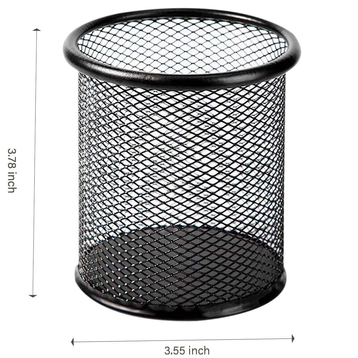 SNOW COOLER Pen Holder Mesh Pencil Holder Metal Pen Holder Cup Pencil Cup Holder for Desk Office Pen Organizer Black, 4 Pack