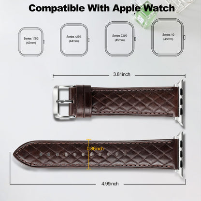 Women Genuine Lether Watch Band for Apple Watch, Dressy Soft Leather Watch Strap for Small Wrist, Compatible with Apple Watch Series 11 10 9 8 7 6 SE Ultra 3 2 1 38mm 40mm 41mm 42mm 44mm 45mm 46mm 49mm