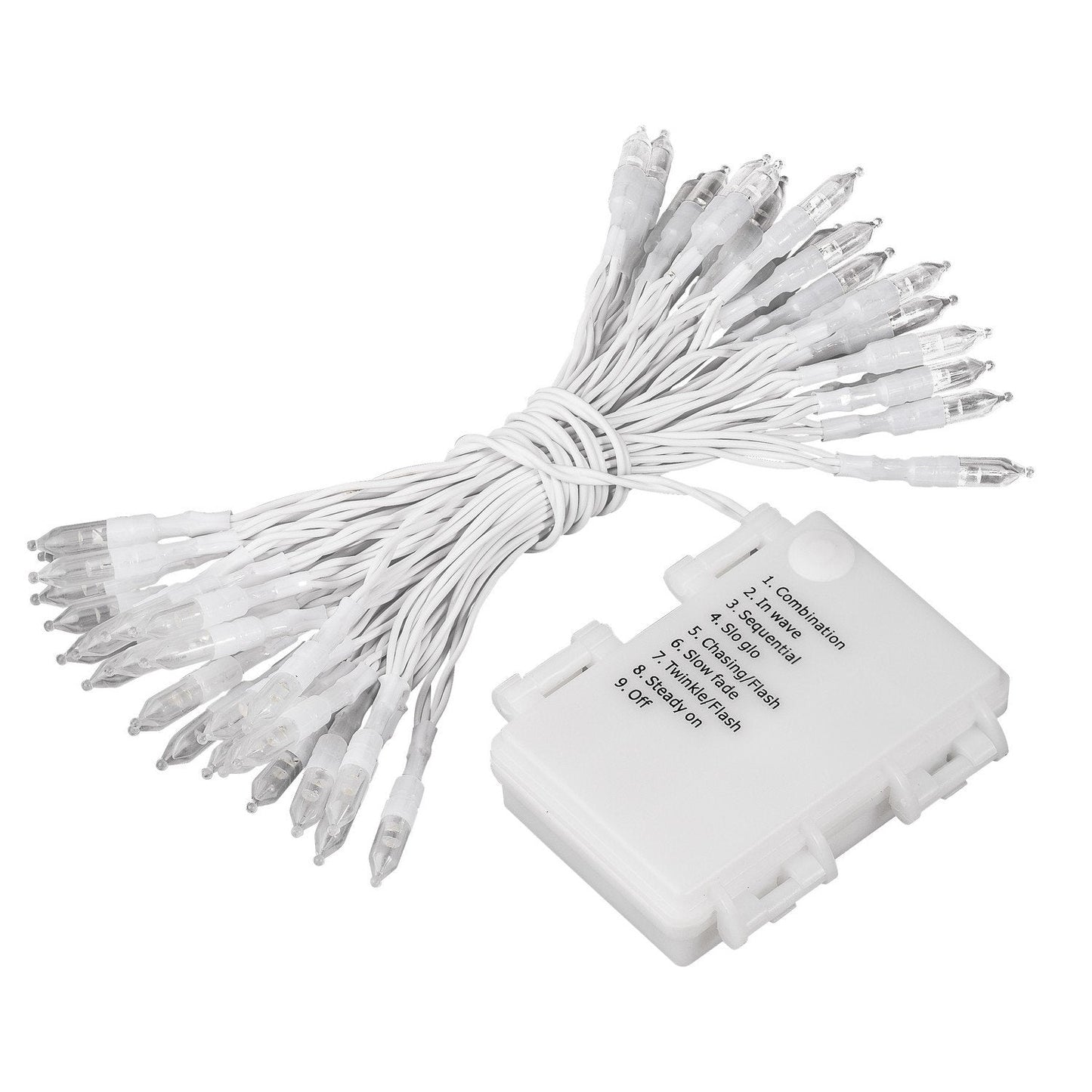 MAGOTAN Battery Operated String Lights Christmas Lights 16ft 50 LED String Lights Decorative White Wire for Indoor Outdoor Wedding Party Home Garden Waterproof Warm White
