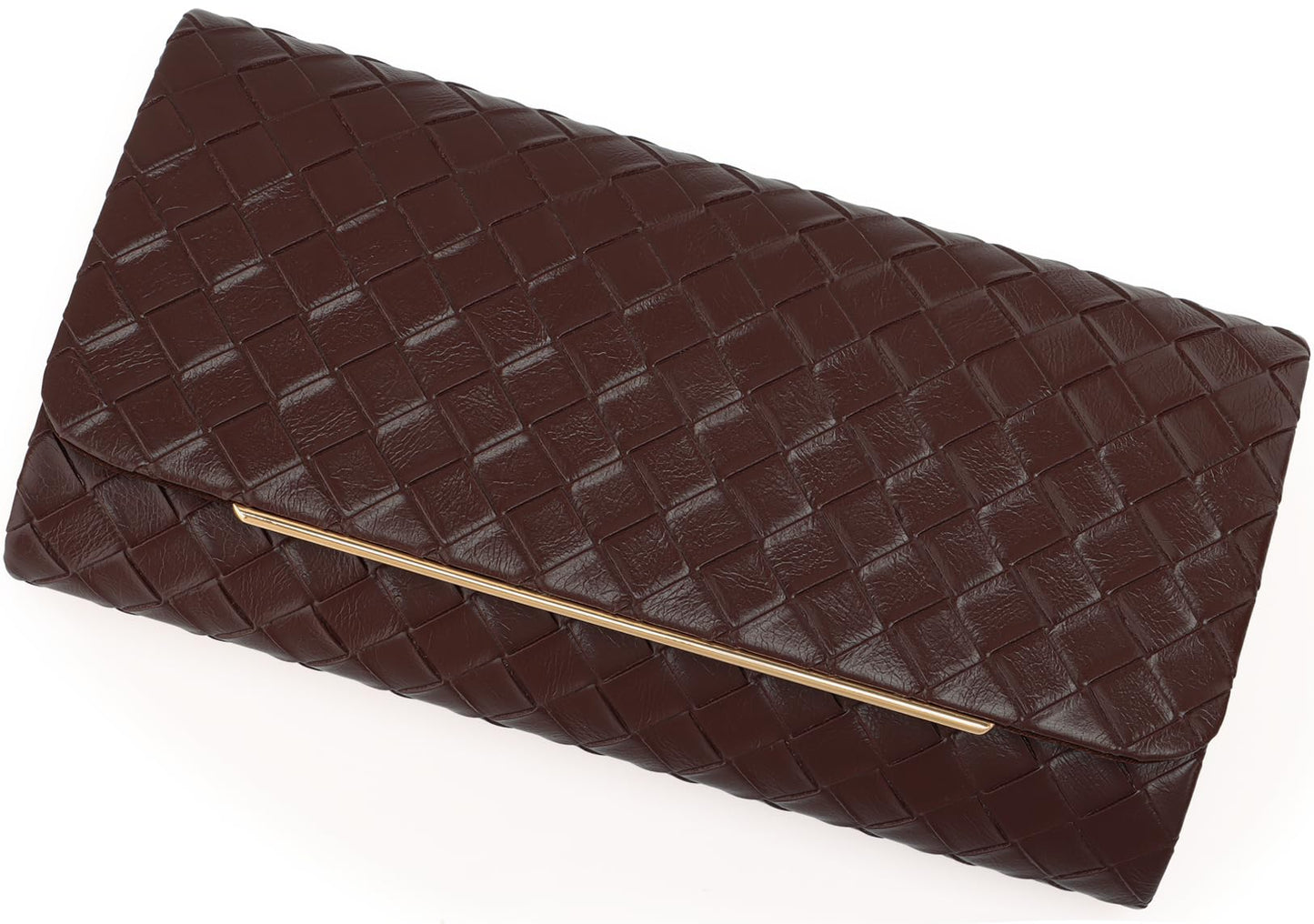 nodeber Women's Clutch Purse with Detachable Strap | Evening Handbags for Parties and Weddings(Chococlate)