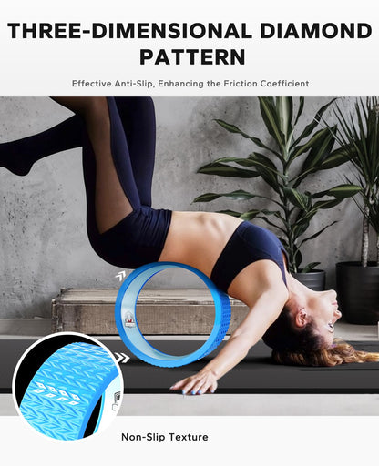 HAPBEAR Back Roller - Yoga Wheel Set with 26'' Exercise Ball – 12'' PP Inner Core Spine Alignment Tool for Back Pain Relief, Core Strength & Full-Body Workout, for Home Gym & Therapy – Pump Included
