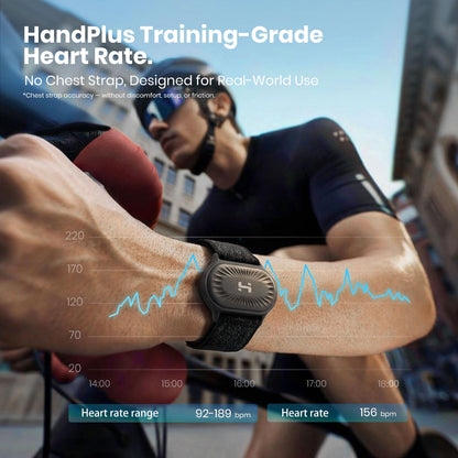 HandPlus Heart Rate Monitor, Comfort Training-Grade Optical Fitness Tracker, Advanced Optical HR with Zone Accuracy, 72h Offline Storage, Bluetooth & ANT+ for Fitness Training