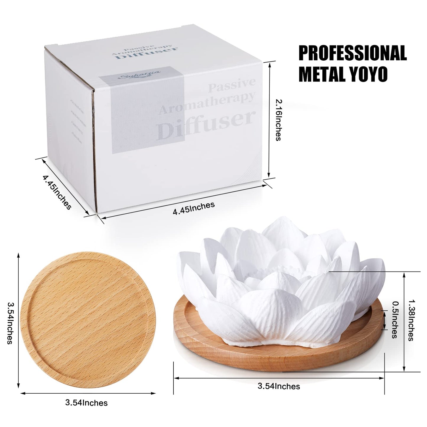 Passive Essential Oil Diffuser,Aromatherapy Passive Mini Ceramic Essential Oil Small Diffuser for Desk Office Home Gift (Lotus)