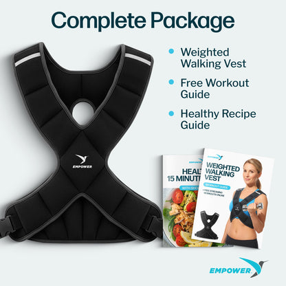 Empower Weighted Walking Vest for Women - 8lbs, Breathable Weighted Vest for Women with Reflective Strips, Home & Outdoor Training, Running Weight Loss Workout, Bone Density