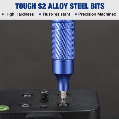WORKPRO 24-in-1 Precision Screwdriver Sets, Pen Style Manual Screw driver, 24 pcs Tough S2 Steel Small Screwdriver Bits, Ideal for Eyeglass, Watch, Laptop, Phone, Jewelry and Electronic, Blue