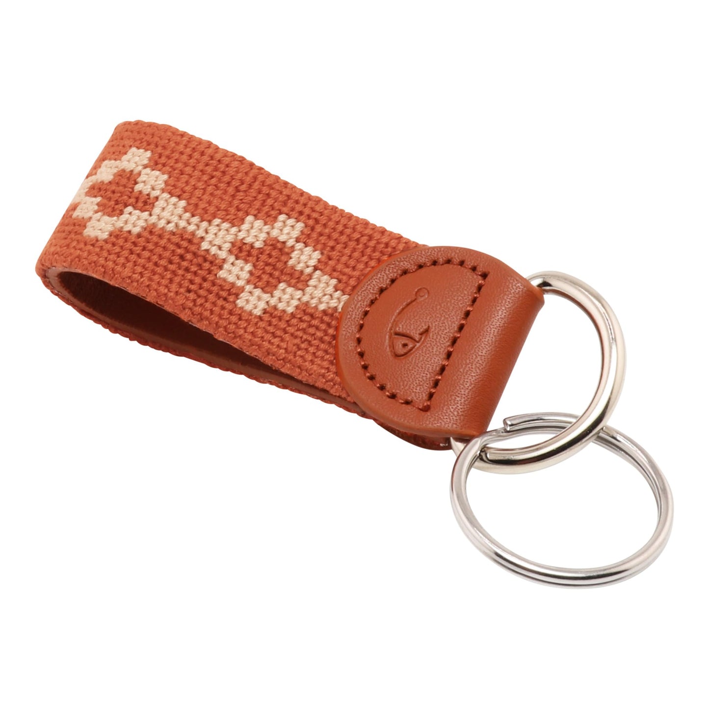 Huck Venture Leather Hand-Stitched Needlepoint Key Fob or Key Chain (Argentine)