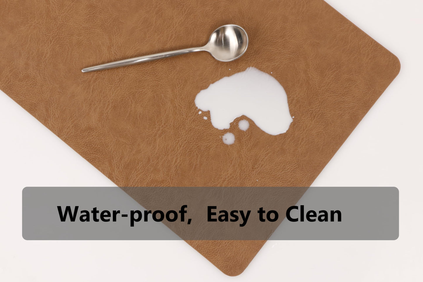 Faux Leather Placemats, PU Table Mats, Waterproof, Stain Resistant, Heat Resistant, Non-Slip Easy to Clean for Kitchen Dining Table,Conference Table