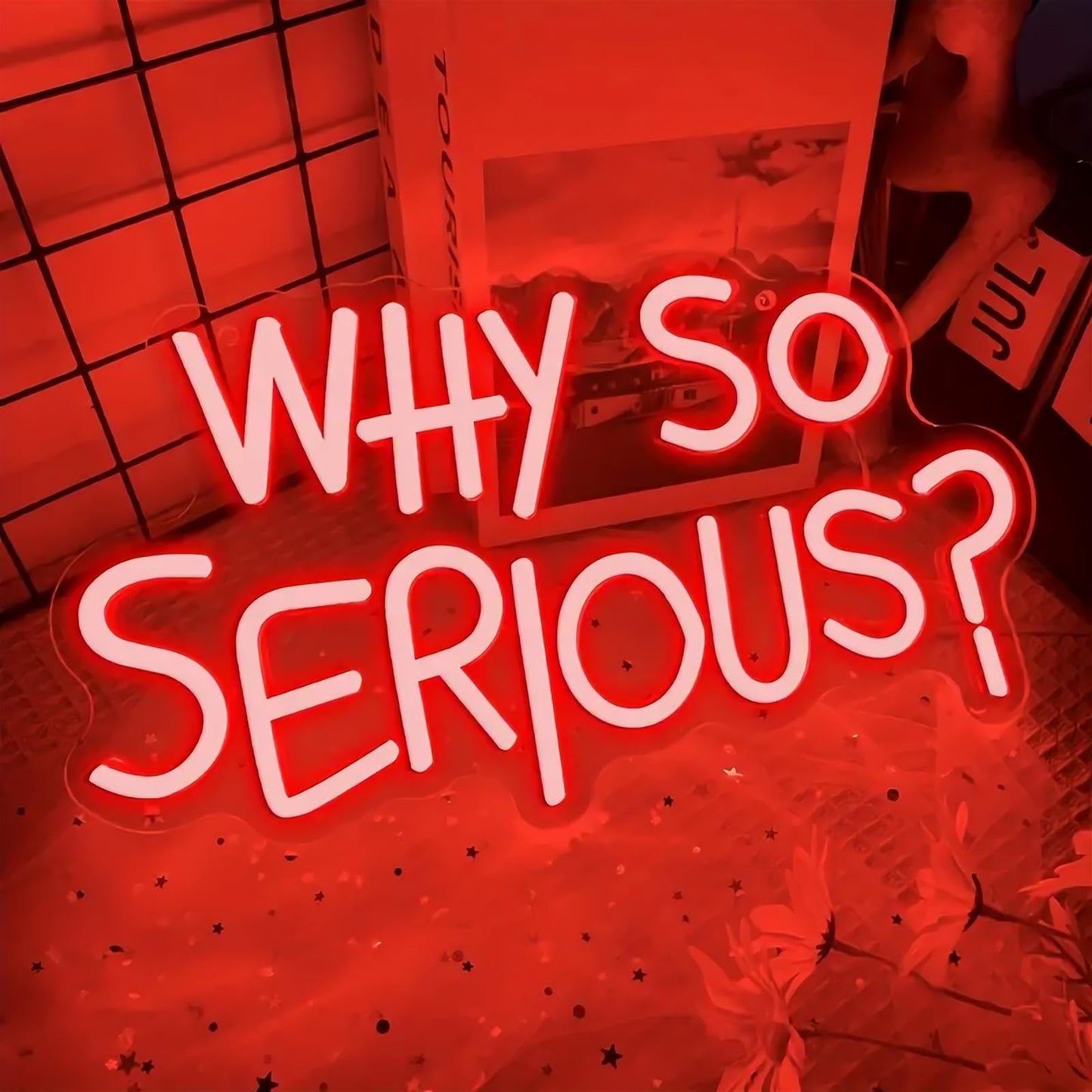 Vibrant "Why So Serious?" Joker Neon Sign - USB Powered, Wall-Mounted, Energy-Efficient LED Light for Bedroom, Living Room, Man Cave, Bar, Game Room, and Club Decor, Living Room Birthday Party