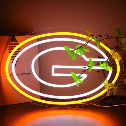 BNBIDEN Packers Football Neon Signs Led Sign for Wall Decor Rugby Team Light Up Sign Suitable for Man Cave Office Bar Pub Wall Art Gifts for Teen Boys