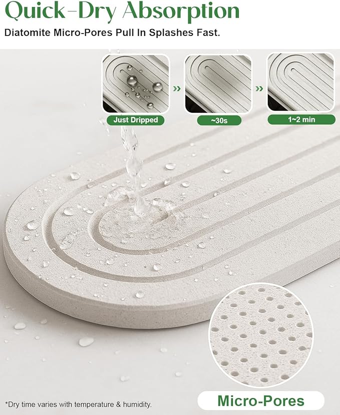 Stone Drying Mat for Kitchen Faucet: Diatomite Stone Drying Tray