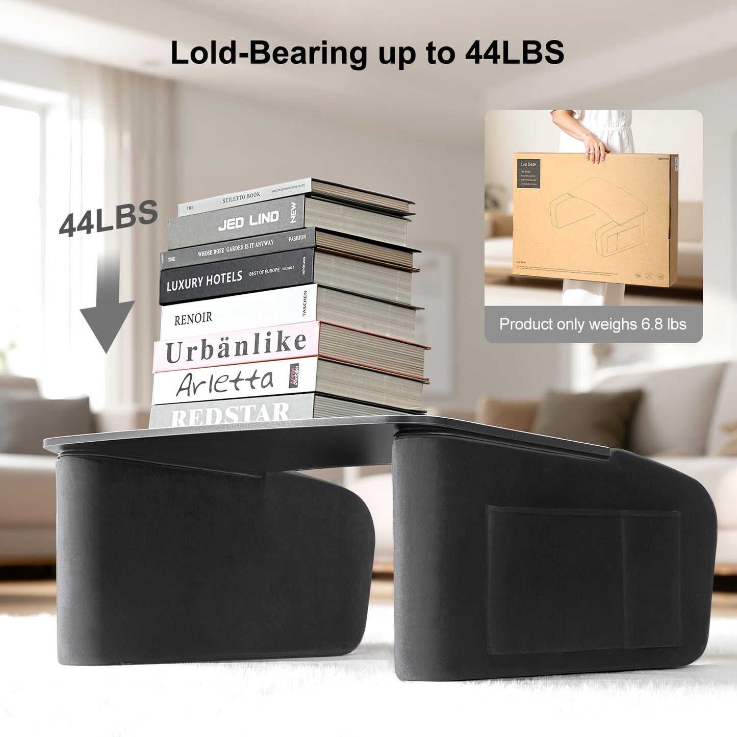 Lap Desk for Adults with Arm Rests,Ergonomic Laptop Pillow Stand for Bed,Couch,Floor,Large Table for Long Hours Work,Eating,Gaming,Reading and Writing,Lap Laptop Desk for College Dorm Room