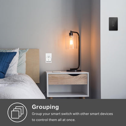 Kasa Smart Light Switch HS200, Single Pole, Needs Neutral Wire, 2.4GHz Wi-Fi Light Switch Works with Google Home, UL Certified, No Hub Required, White