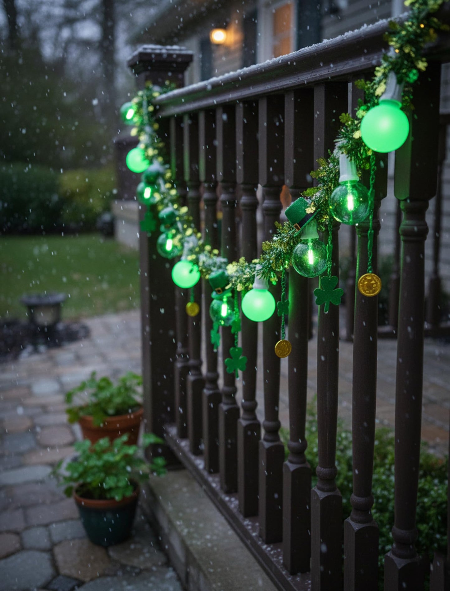 50FT G40 LED Outdoor Globe String Lights, St. Patrick's Day Decorations Lights Outdoor with 27 Shatterproof Green Bulbs, Hanging Globe Patio Lights Waterproof for Outside Party Wedding Porch Backyard