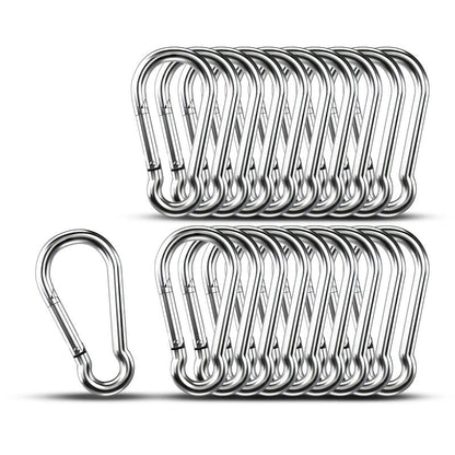 Carabiner Clip Hooks, 20pcs 3.15 inch Carabiners Heavy Duty, 304 Stainless Steel Spring Snap Hook Fits Camping Hiking, Metal Clips for Rope Chain Keys Rings