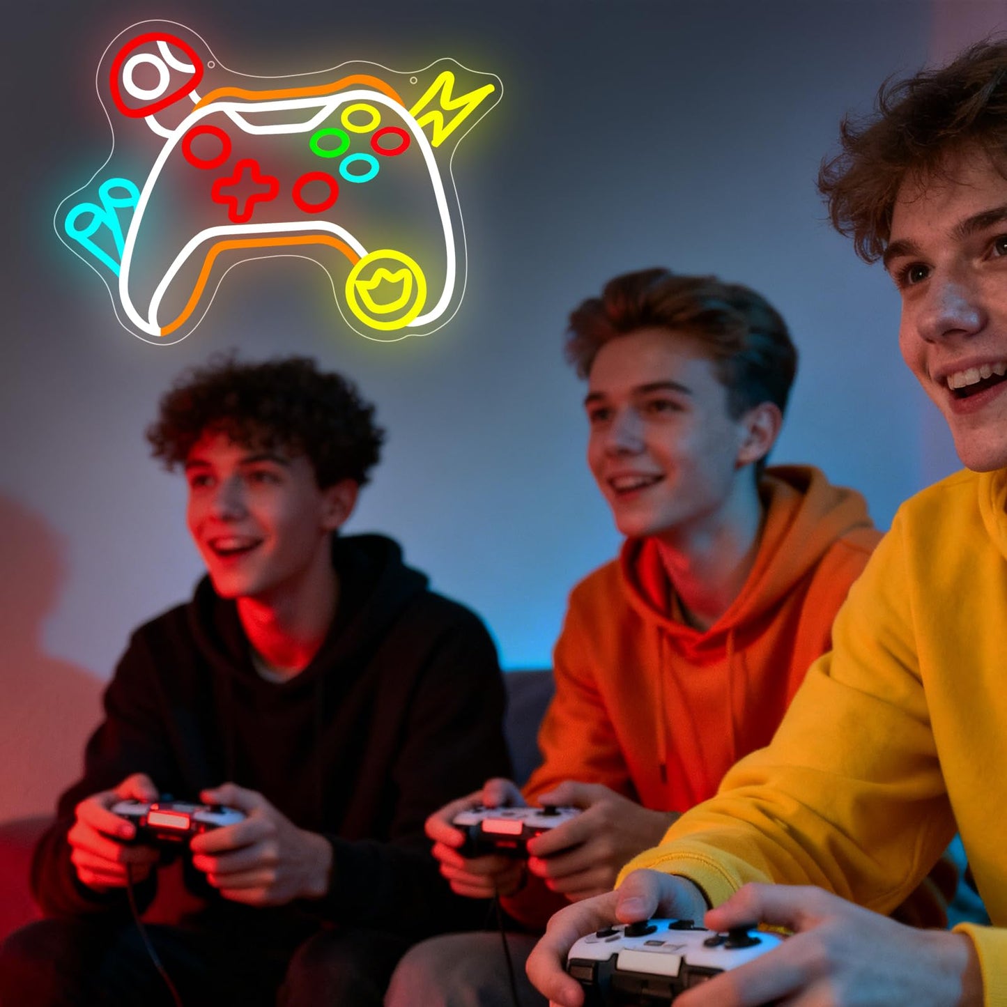 Gaming Zone Neon Sign, Gamepad Shaped Mushroom Led Neon Signs for Game Room Gamer Man Cave Bedroom Wall Decor, Great Gift for Boy Teen