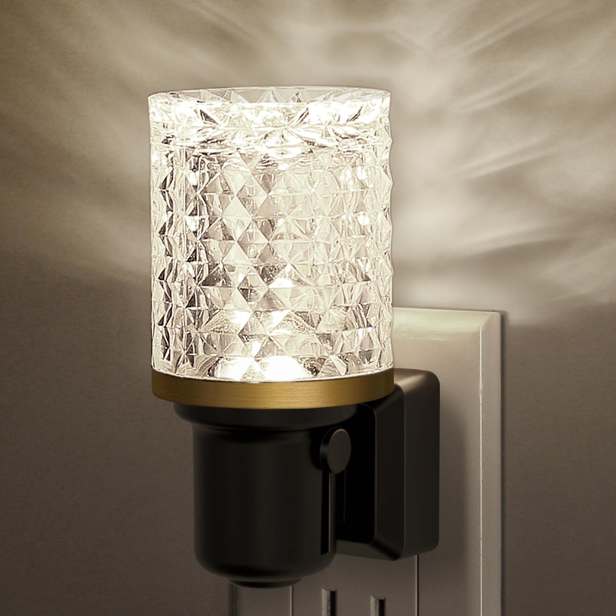 JandCase LED Night Light, Dimmable Night Lights Plug into Wall, Modern Nightlight with Auto On Off Light Sensor, 3000K Soft White Night Light 0-100LM Brightness for Bathroom Hallway Bedroom Decor