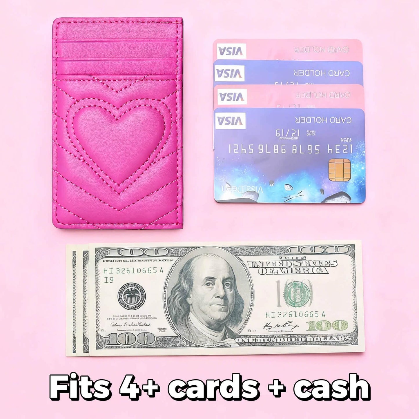AUNER LEATHER Birthday Gifts for Teen Girls - Graduation Gifts for 10 11 12 13 14 15 16 Year Old Girl, Cute Heart Trendy Stuff, Quilted Leather Card Holder Slim Front Pocket Wallet for Teenage Girls