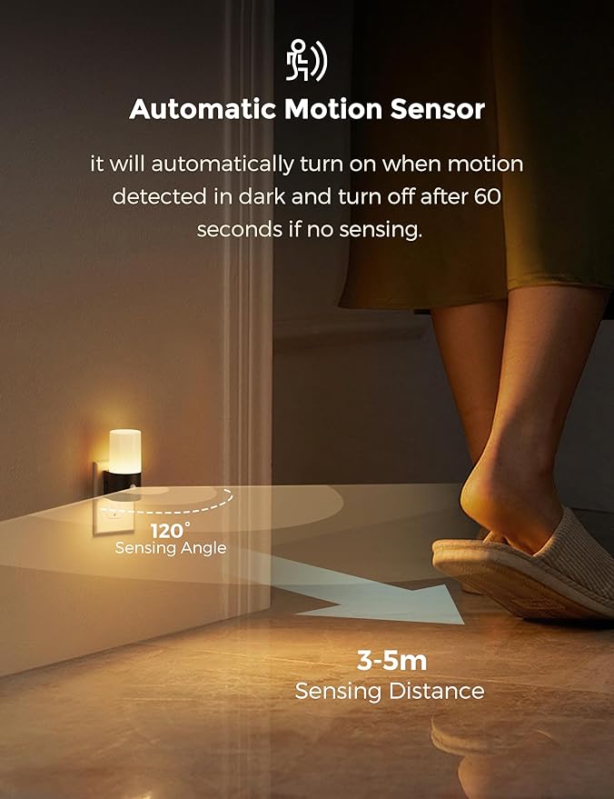 L LOHAS LED Motion Sensor Night Light, [2 Pack] Motion Activated Night Light Plug into Wall, Dimmable 100LM, Soft White 3000K, Motion Sensor Light Indoor for Hallway Bedroom Stairway Bathroom Elderly