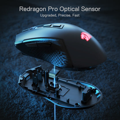Redragon M693 Wireless Gaming Mouse, 8000 DPI Mice w/ 3-Mode Connection, BT & 2.4G Wireless, 7 Macro Buttons, Reliable Power Capacity for PC/Mac/Laptop