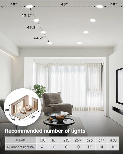 Ensenior 12 Pack 4 inch 5CCT LED Gimbal Led Recessed Light with Junction Box, 360°+90° Adjustable Directional Eyeball Lighting, Dimmable, 2700K/3000K/3500K/4000K/5000K, 950LM, 10W=85W-ETL&FCC