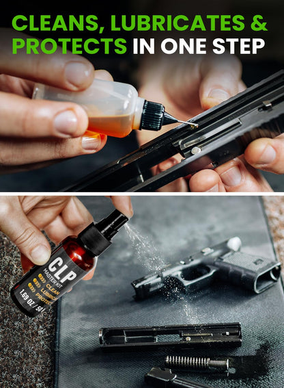 Bore Cleaner Gun Cleaning Kit for 12Ga / 5.56 / 9mm Gun Cleaning Snake, Gun Cleaning Supplies Incl. 1.69oz Clp Gun Cleaning Oil, Gun Cleaning Patches, Gun Cleaning Swabs, Gun Brushes, Cleaning Picks