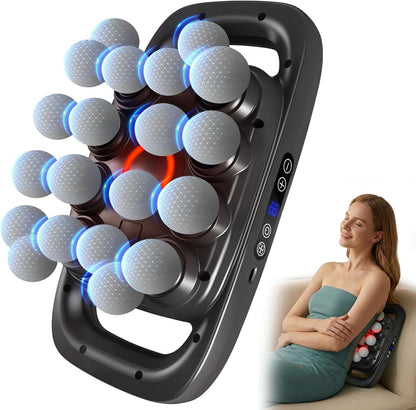 Mekanic 20-Head Massage Gun Deep Tissue with Soothing Warmth, 3 Modes & 30 Intensities, Quiet Multi-Head Back Massager for Pain Relief, Electric Percussion Muscle Massager for Neck, Shoulders,and Legs