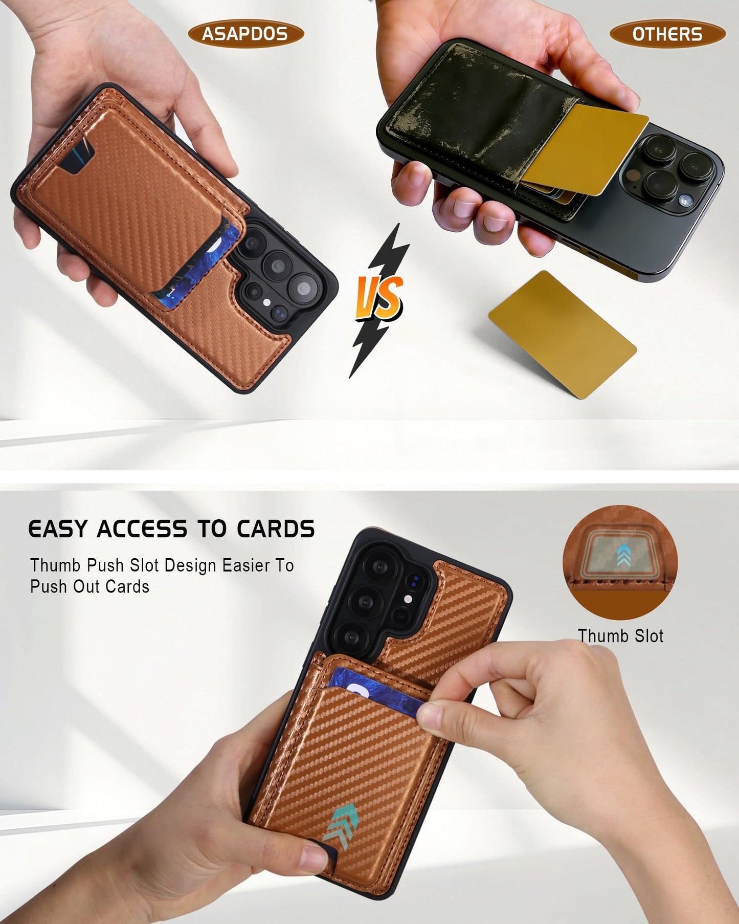 ASAPDOS Magnetic Detachable Wallet Case for Samsung Galaxy S26 Ultra with Kickstand,2-in-1 MagSafe Compatible RFID Blocking Card Holder,Slim PU Leather Cover Vintage Carbon Coffee