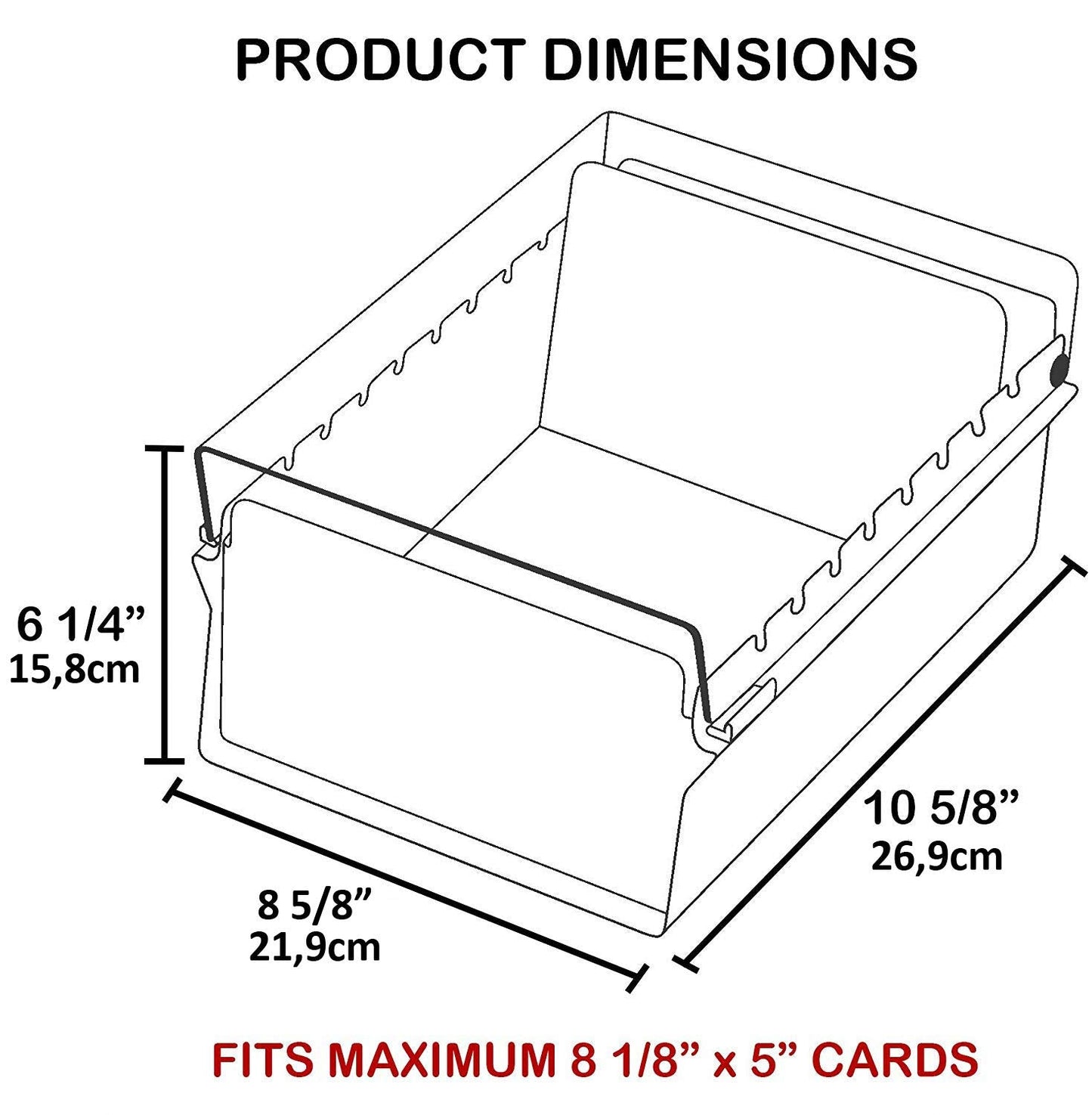 Acrimet 5 X 8 Card File Holder Organizer Box Metal Base Heavy Duty (AZ Index Cards and Divider Included) (Green Color with Clear Crystal Plastic Lid Cover)