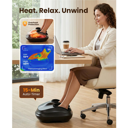 BOB AND BRAD Lite Foot Massager with Heat, FSA-HSA Eligible, Shiatsu Feet Massager with Deep Kneading & Compression, Multi-Level Settings, Fathers Day Gift for Dad Husband