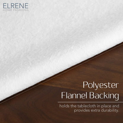 Elrene Home Fashions Savannah Boho Paisley Water- and Stain-Resistant Vinyl Tablecloth with Flannel Backing, 70 Inches X 70 Inches, Round, Gray