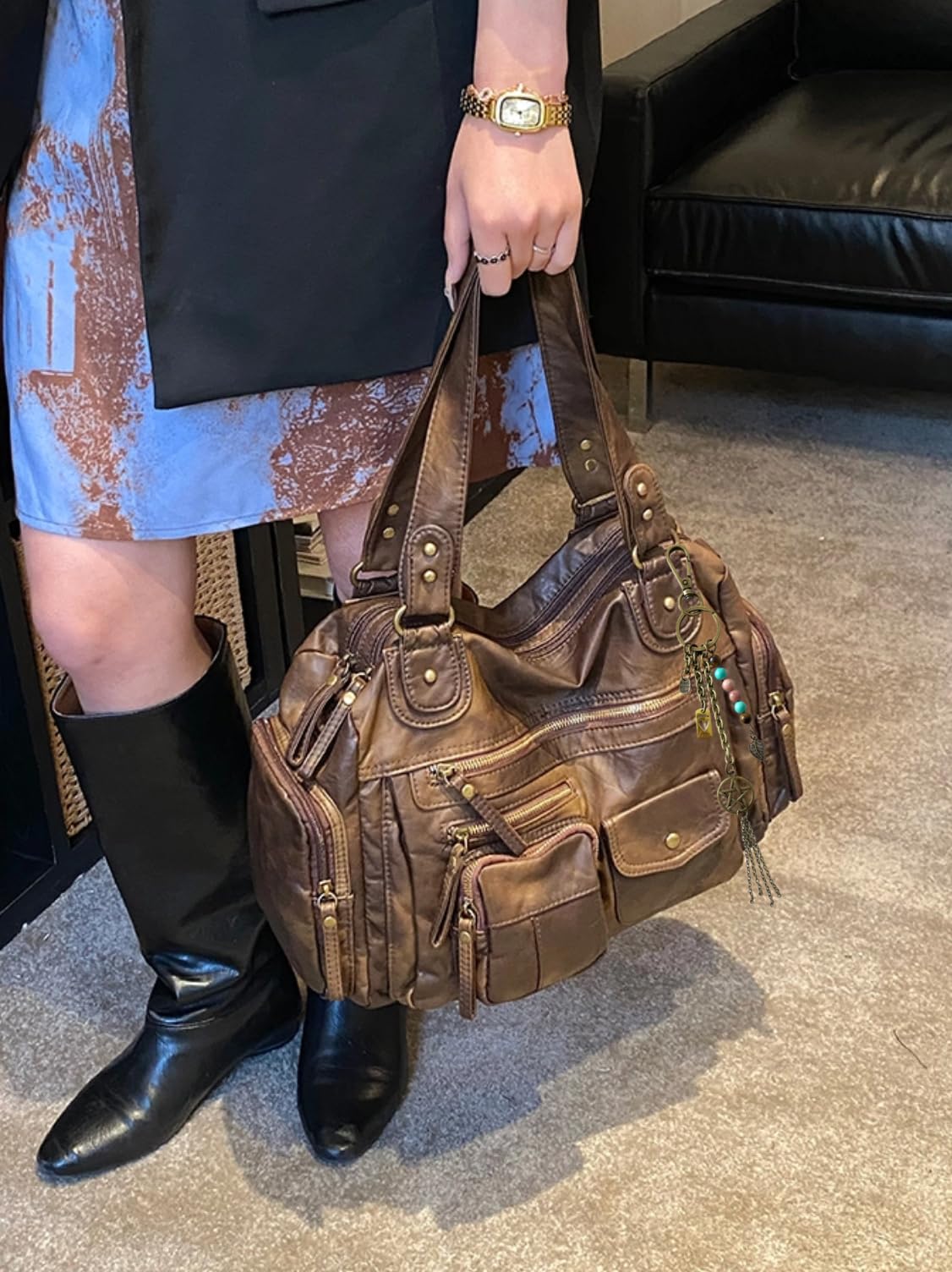 Worldlyda Crossbody Bags for Women Hobo Bag Purse and Handbags City Tote Bag Shoulder Bags with Multi Pockets