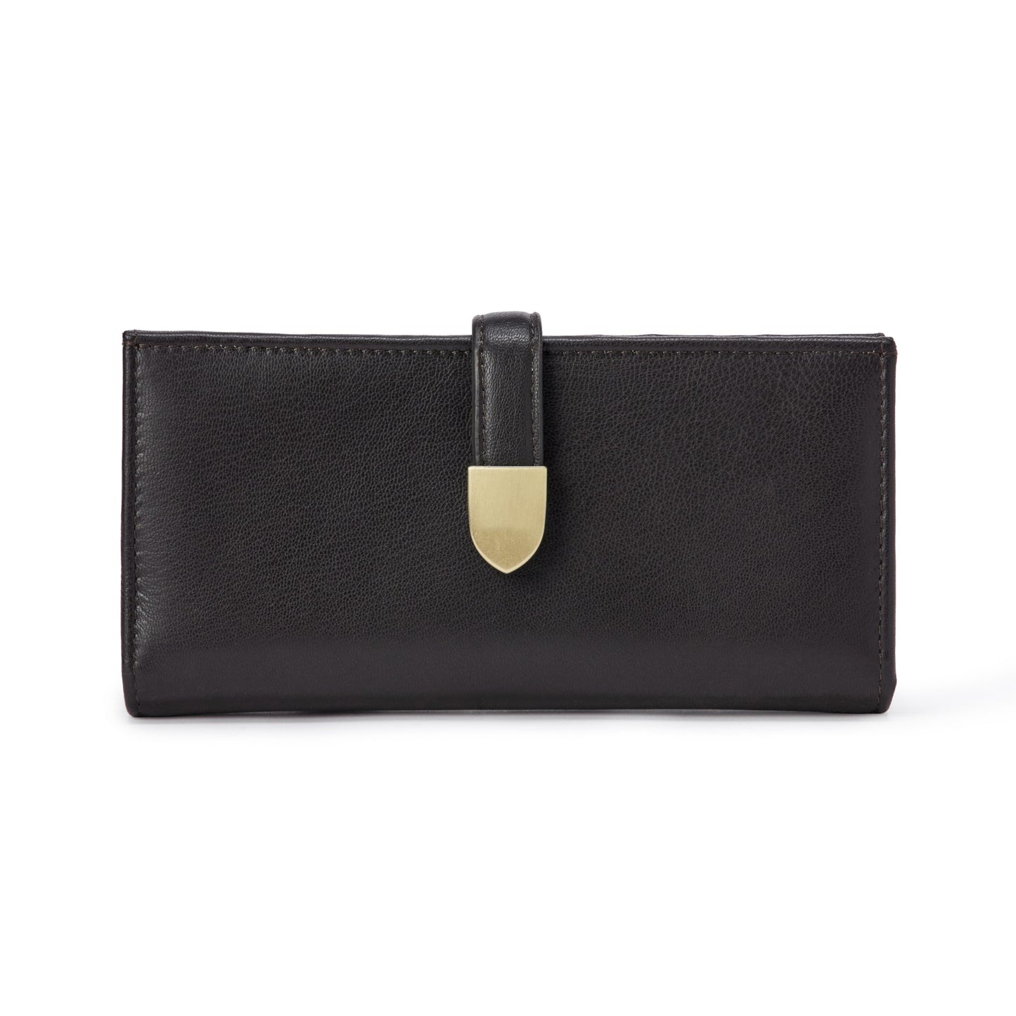 Amazon Essentials Women's Leather Clutch Wallet, Dark Brown, One Size