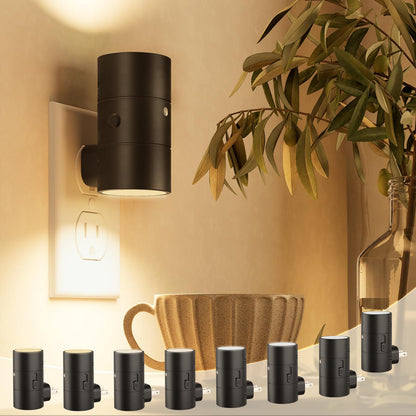 NIORSUN Night Lights Plug into Wall, Dimmable with 3 Color Modes & Auto On/Off Sensor, Ultra-Slim Nightlight for Hallway, Bathroom, Bedroom, Nursery, Kitchen (4 Pack, Black)