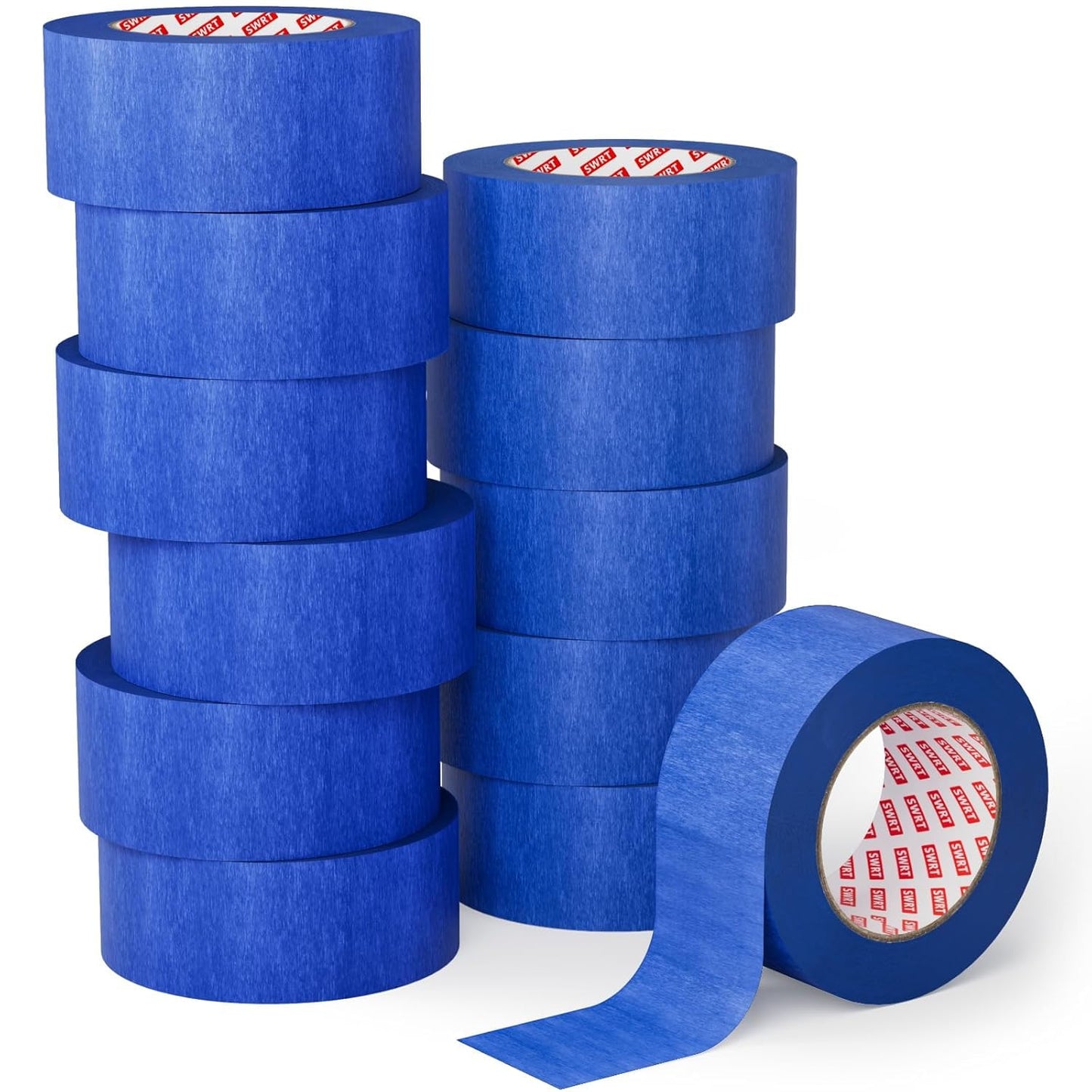 SWRT Blue Painters Tape 2 Inch Wide – 12 Rolls x 55 Yards (660 Total Yards), Clean Removal Masking Tape for Sharp Paint Lines on Walls, Trim & Baseboards, Easy Tear for DIY & Home Renovation Projects