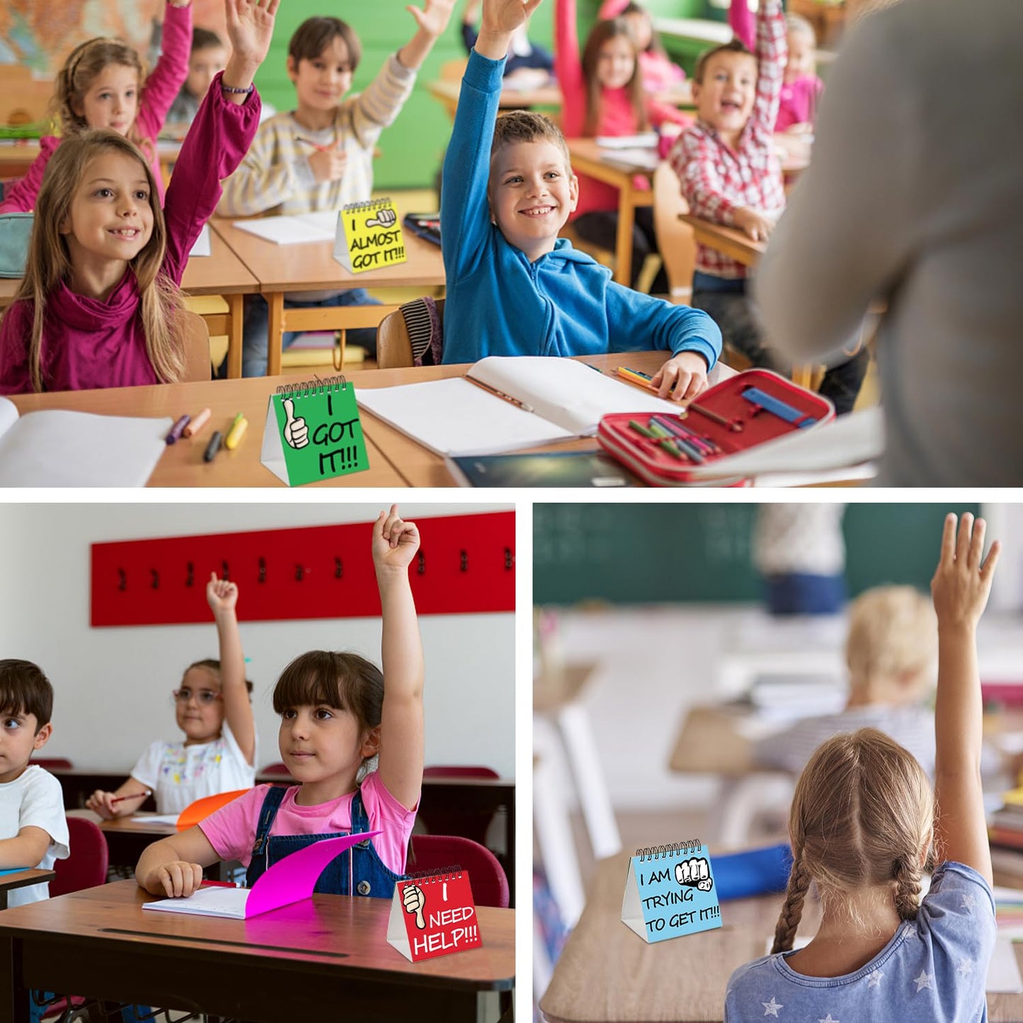 50 Pcs I Need Help Mini Flip Chart Classroom Management Tools Self Assessment Cards Classroom Students Behavior School Educational and Learning Activities Supplies for Kids Teachers