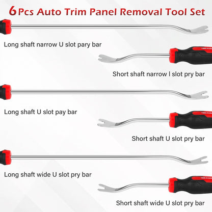 TOOLEAGUE 6Pcs Heavy Duty Trim Removal Tool,Upholstery Trim Panel Removal Tool Set,Fastener Remover Kit for Car Vehicle
