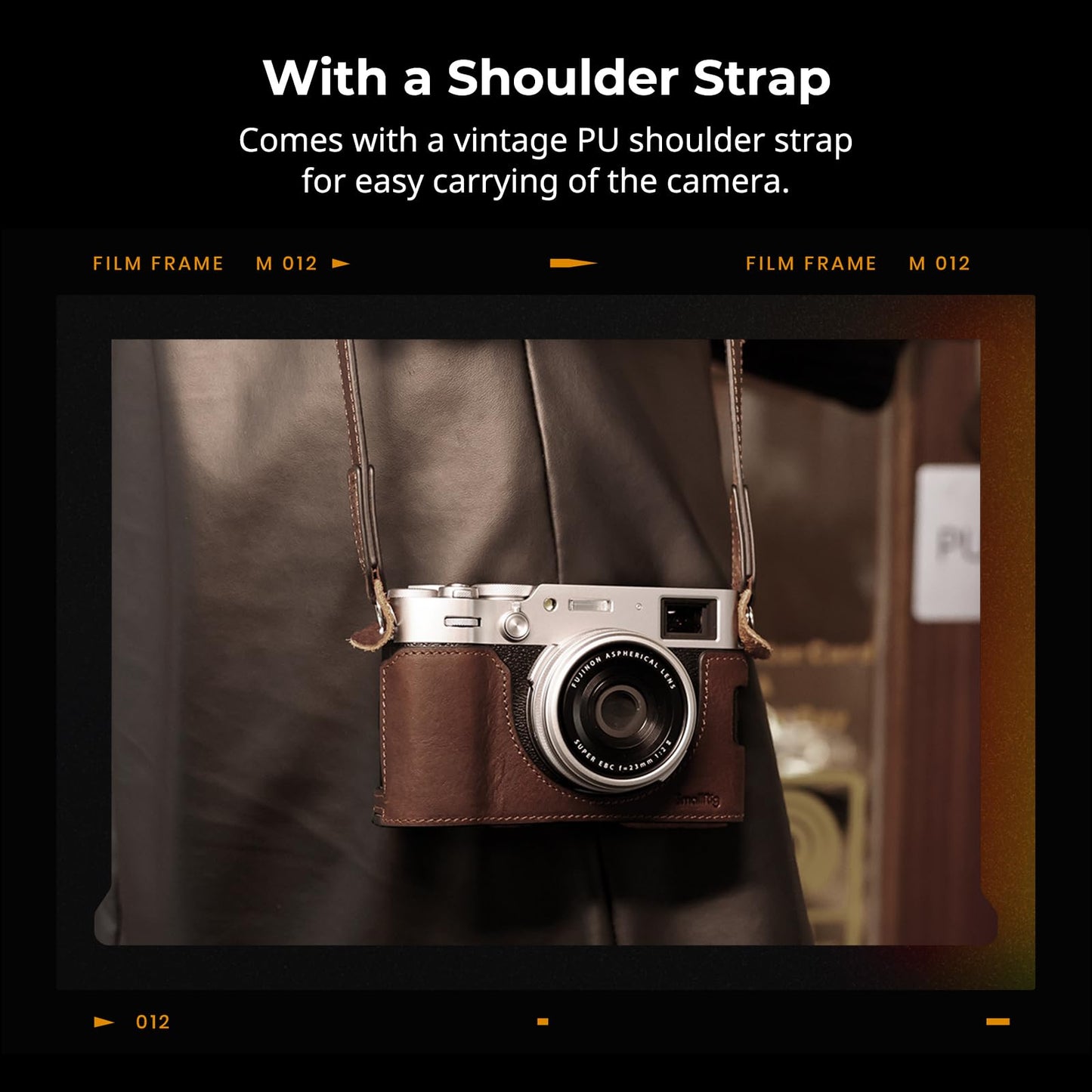 SMALLRIG Leather Case Kit for FUJIFILM X100VI, Including Half Case, Flip Cover and Shoulder Strap, Genuine Leather Material, Portable and Protecting - 4558