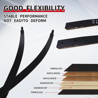 Black Hunter Recurve Bow 60" Right-Handed Bow Ergonomically Designed for Comfortable Grip Suitable for Beginners and Longbow Enthusiasts to Train Or Hunt (35LB Bow Without Arrow Set)