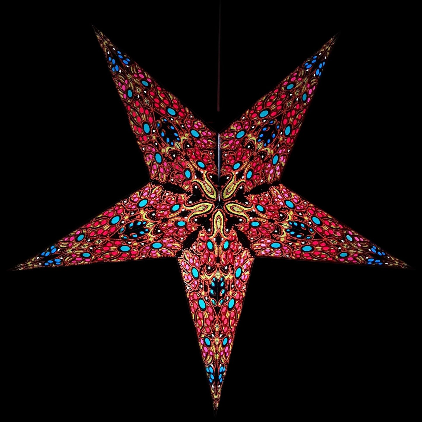 YEPSIO Lantern Lampshade Paper Star Light Shades Large 60cm Hanging Decorations for Christmas Wedding Home Decoration Birthday Party Foldable 5 Pointed Star (Purple, Creme)