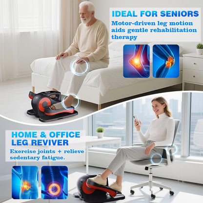 Under Desk Elliptical Machine, Electric Under-Desk Elliptical for Seniors - Mini Elliptical Exercise Equipment for Home with 12-Speed Touch Screen, Remote Control & Reversible Motion (Orange)