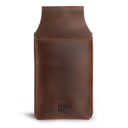 Hide & Drink, Waist Phone Holder Pouch, Accessory Bag, Soft Case for Work & Outdoors Essentials, Full Grain Leather Handmade, Bourbon Brown