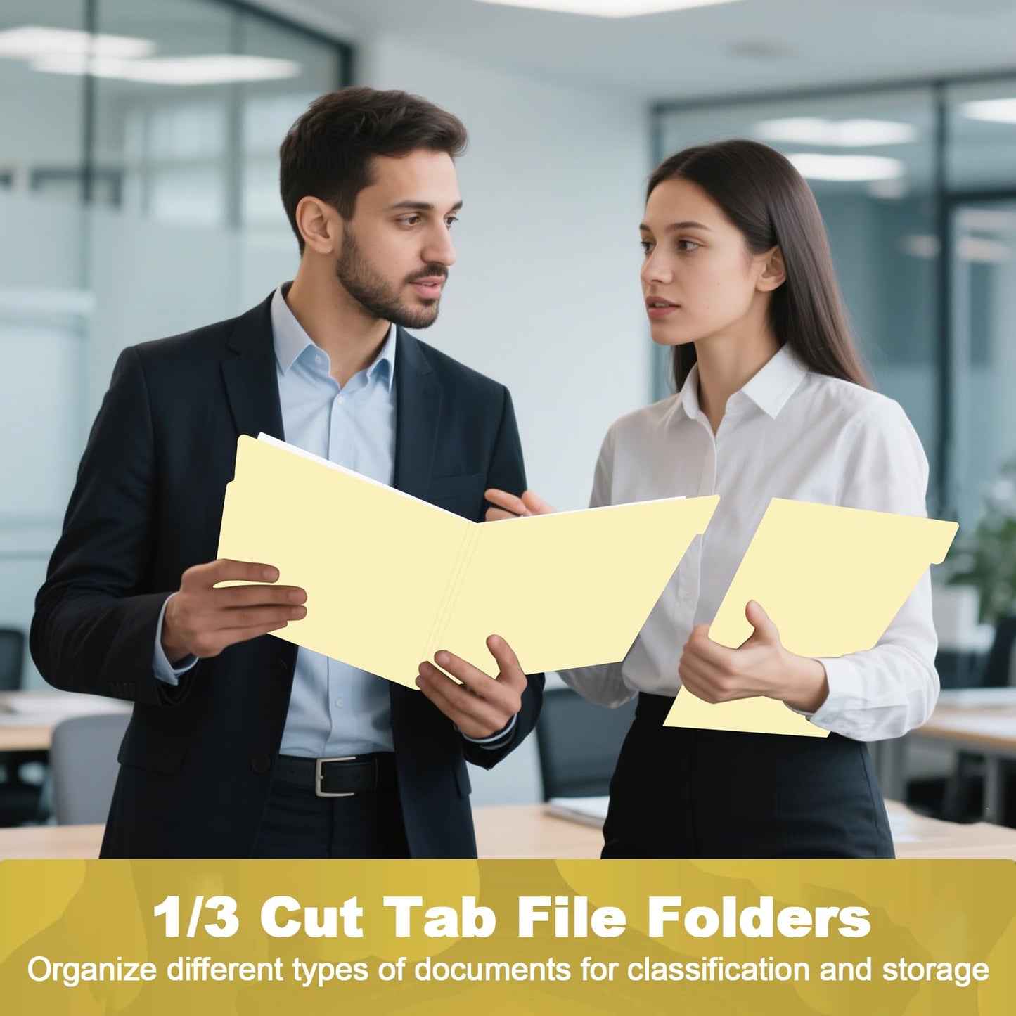 Manila Folders, HERKKA 270 Pack 1/3 Cut Tab File Folders, Manila Folders 8.5 x 11 Designed for Office and Classroom Use, Letter Size