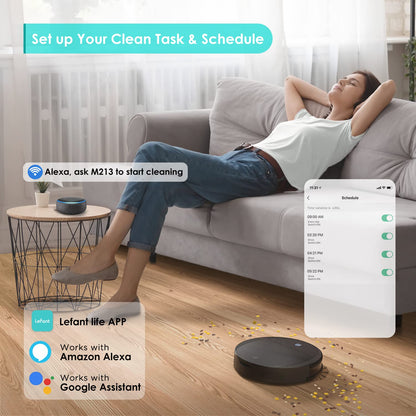 Lefant LiDAR Robot Vacuum and Mop, 450ml Visible Dustbin, Upgraded 190° PSD Obstacle Avoidance, Customized Cleaning, Multi-Floor Mapping, 150 Mins Runtime, WiFi/Alexa/APP, Pet Hair & Carpets, M330 Pro