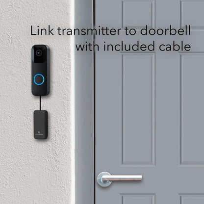 Wasserstein Doorbell Chime - Compatible with Blink Video Doorbell (1-Pack, Black)