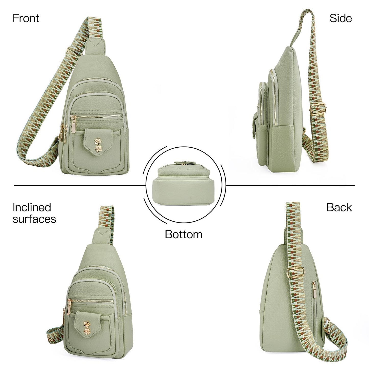 GAEKEAO Sling Bag Crossbody Bags for Women Vegan Leather Fanny Pack Chest Travel Anti Theft Purse Shoulder Bag handbags Gifts